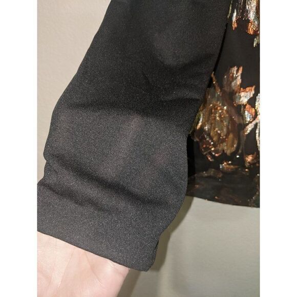 Vintage Another Thyme Black Top with Metallic Floral Motif Medium - Picture 5 of 11